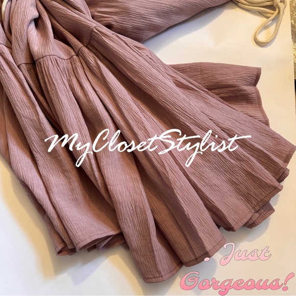 Anthropologie Tiered Pinch Maxi Dress NWT New Large pink Flowy SO FLATTERING! - Picture 10 of 10